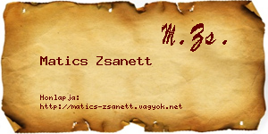Matics Zsanett névjegykártya