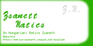 zsanett matics business card